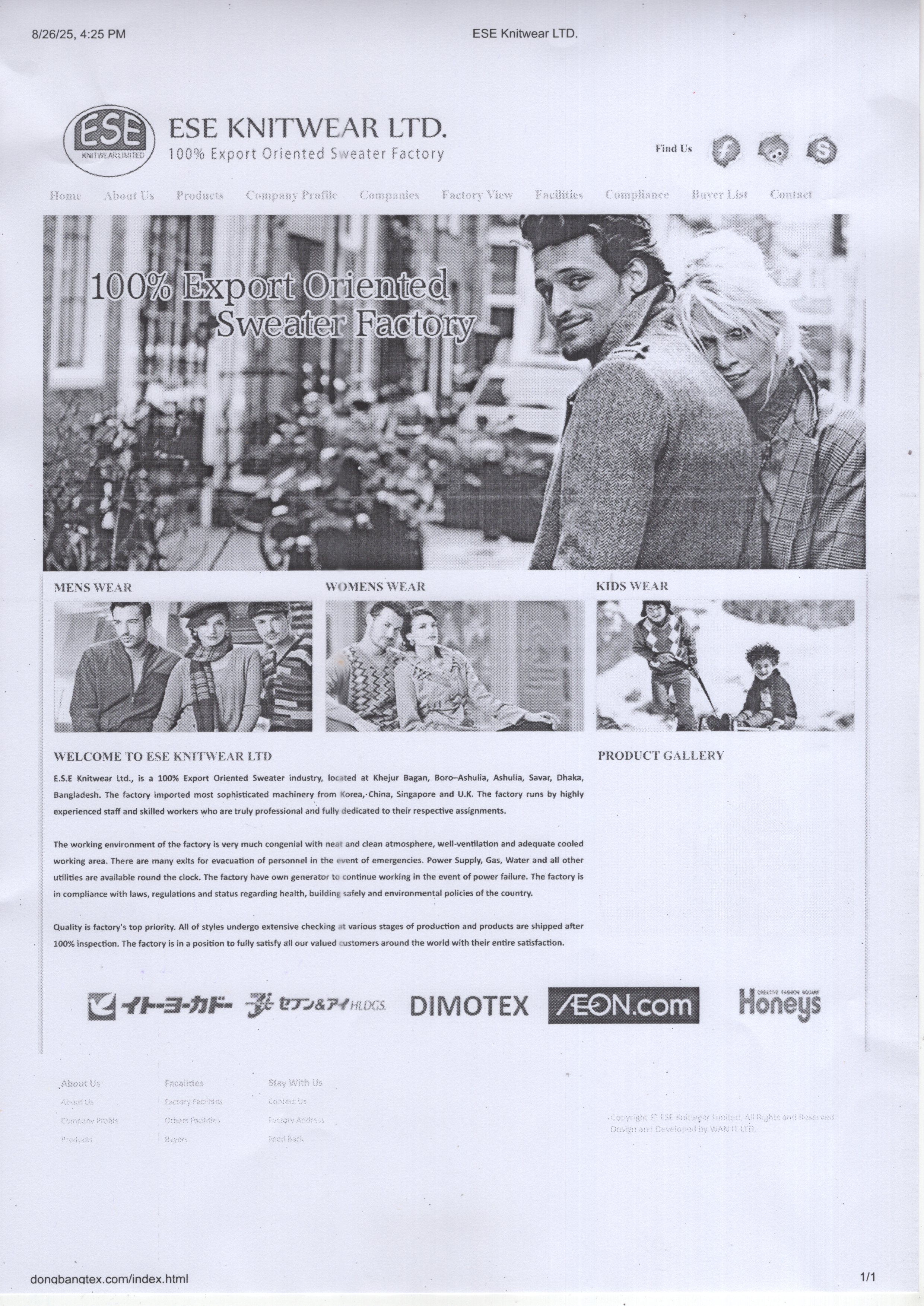 E S E KNITWEAR LTD.