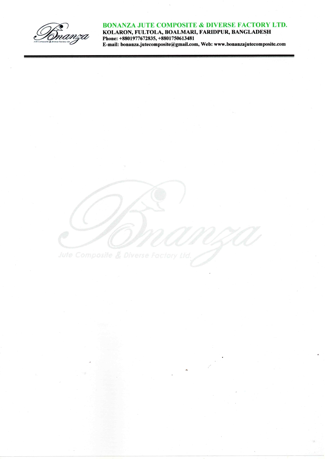 Bonanza Jute Composite & Diverse Factory Ltd.